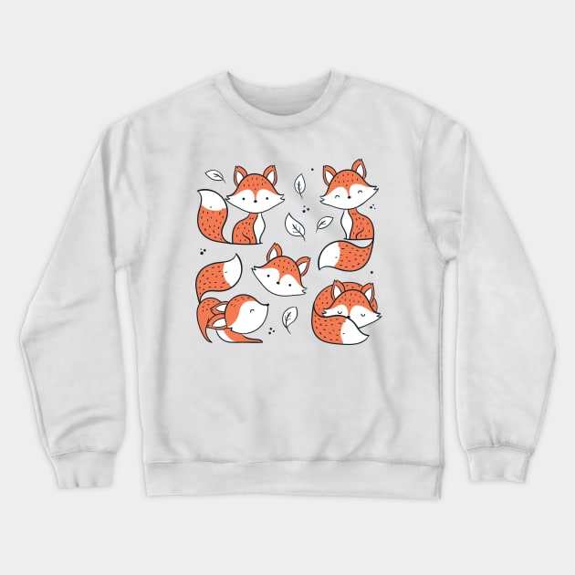 Cute Foxes Crewneck Sweatshirt by edwardecho